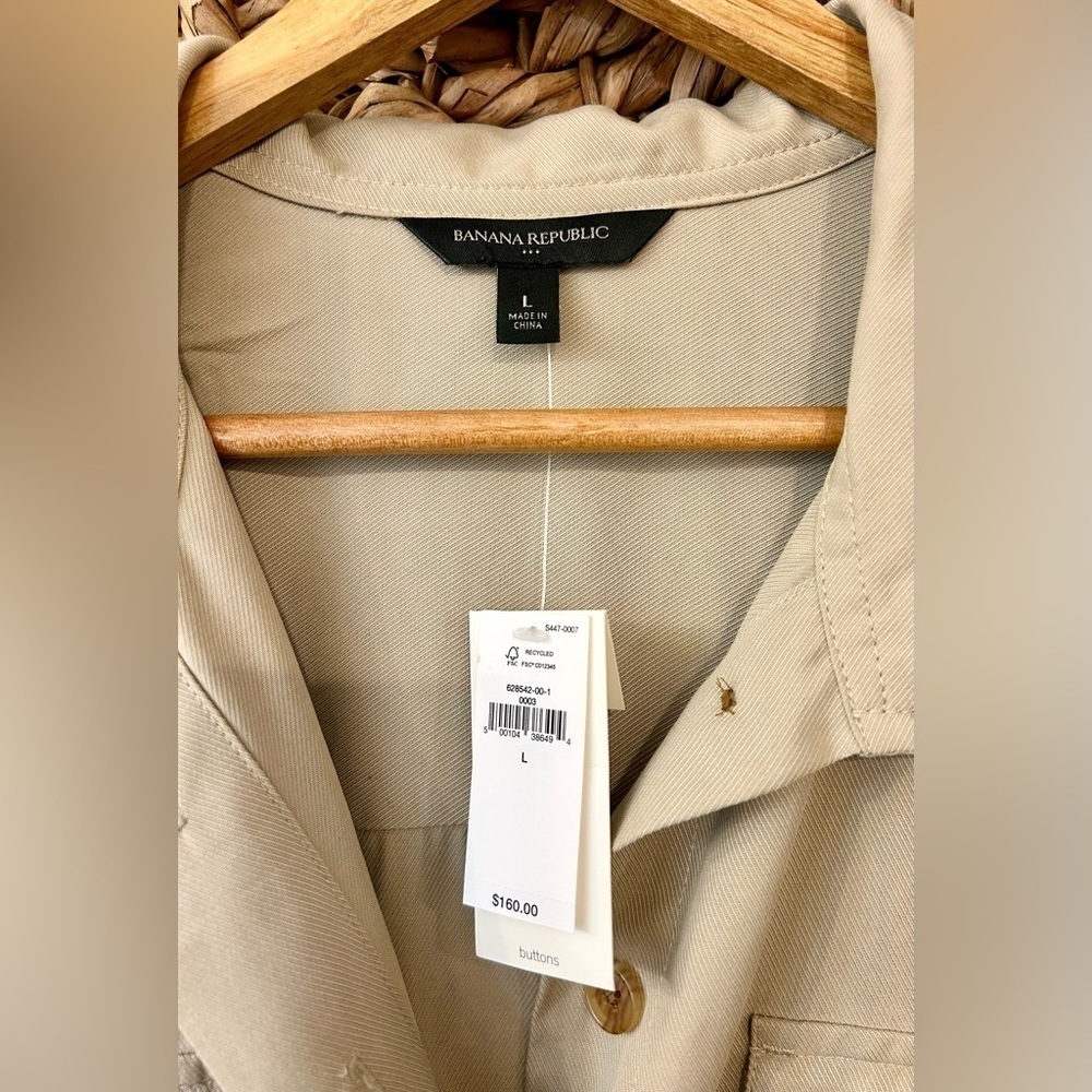 NWT Banana Republic Utility Jumpsuit in Maverick Tan Size Large - Picture 13 of 15